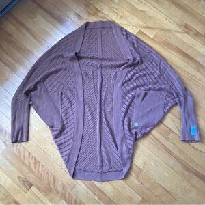 Open-Front Dolman Sweater Cardigan - Brown